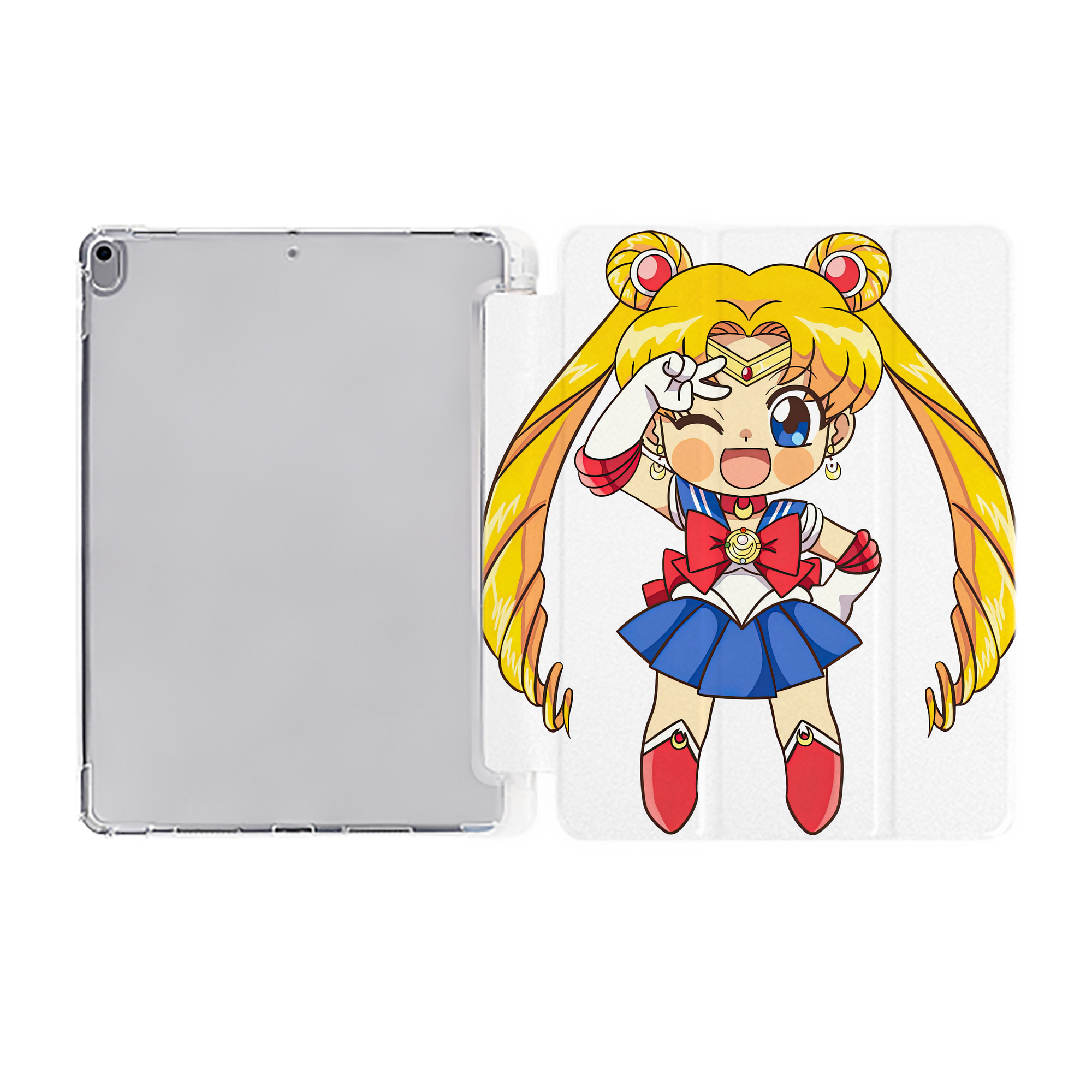 （画像用） 美少女戦士セーラームーン 月野 うさぎ つきの うさぎ Sailor Moon Tsukino Usagi IPad ケース ペン収納付き 三つ折りスタンド PUレザー×シリコン 対応機種9.5/10.5/10.9インチ